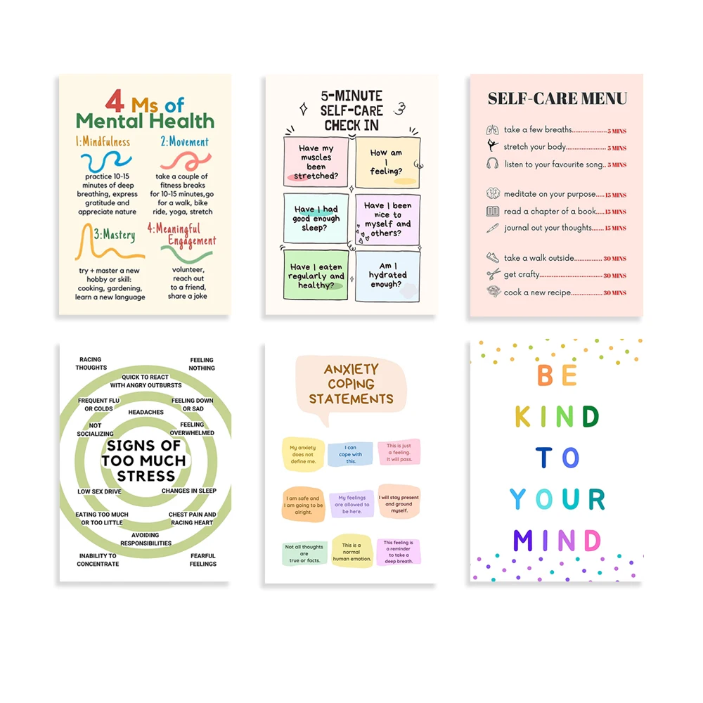 Health Wellness Poster - Affiche d'enregistrement de soin de soi,