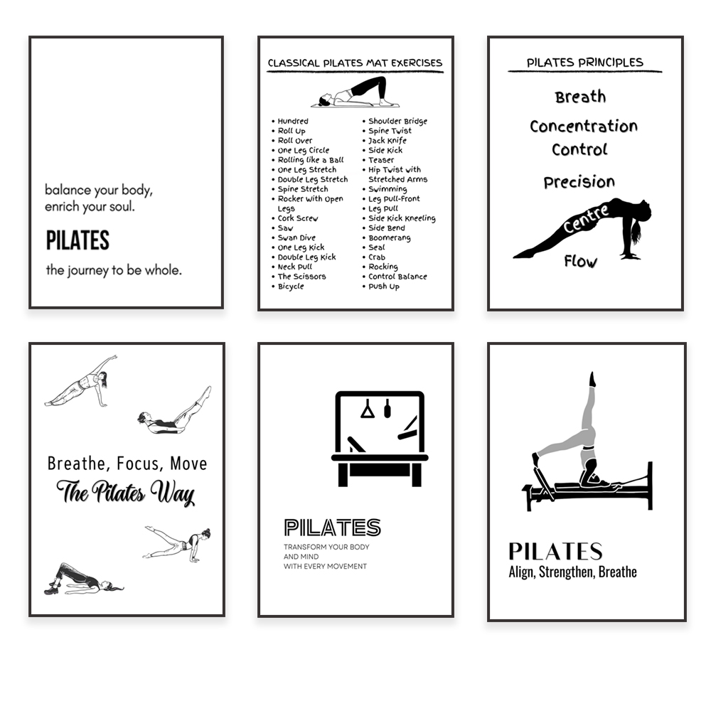 Pays de pilates, principes de  - Health Wellness Poster avis et prix